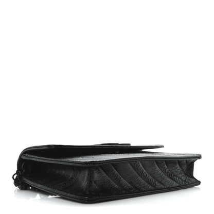 Balenciaga Shiny Goatskin Logo Embossed Monochrome BB Wallet On Chain Black 4 of 9