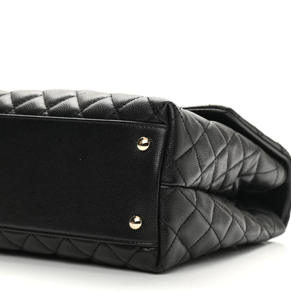Chanel Caviar Lizard Embossed Quilted Medium Coco Handle Flap Black 6 of 11