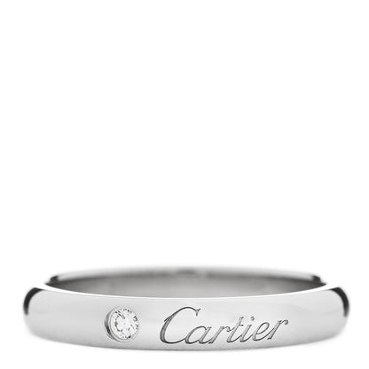 Cartier Platinum Diamond 3mm C De Cartier Wedding Band Ring 52 6 1 of 6