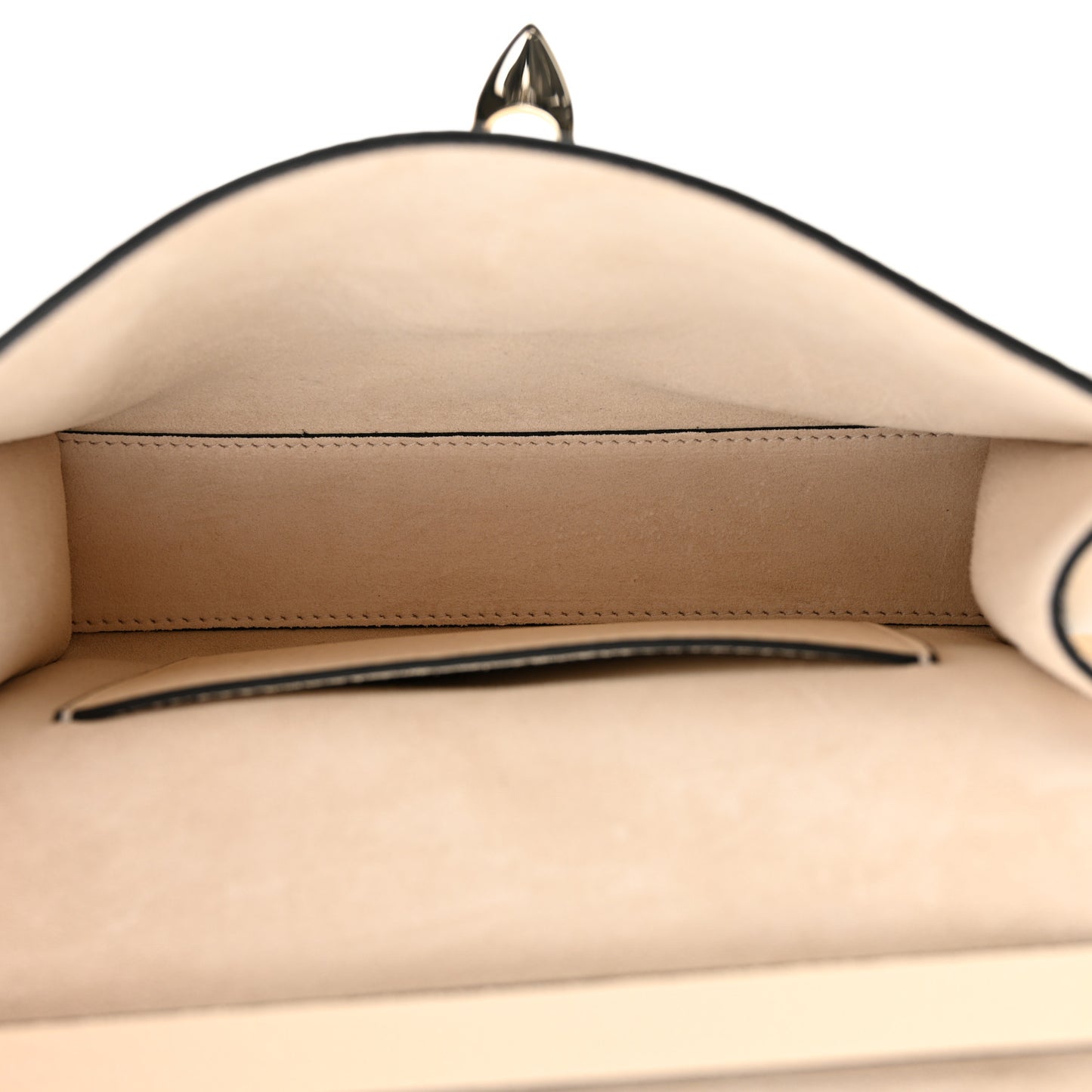 Pebbled Calfskin Medium Rockstud Flip Lock Crossbody Bag Light Ivory