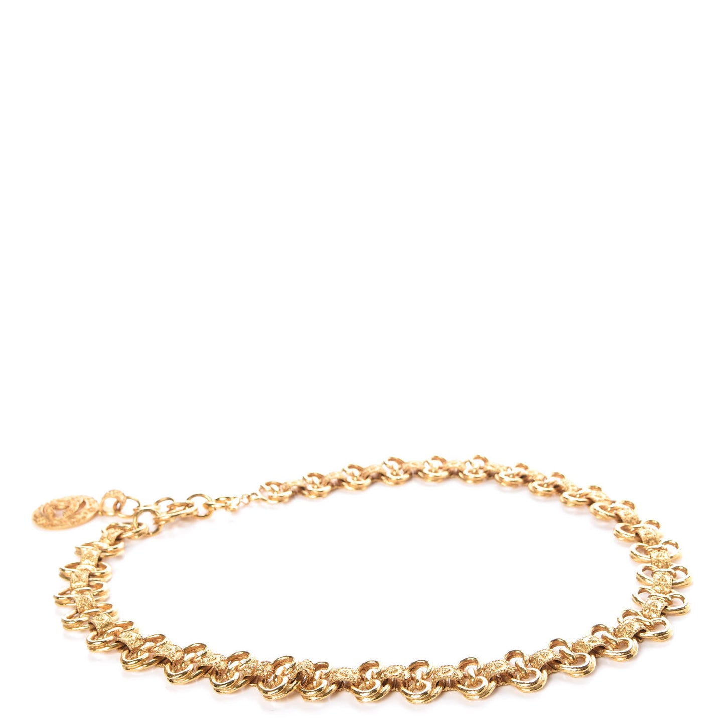 Chain CC Medallion Belt Gold