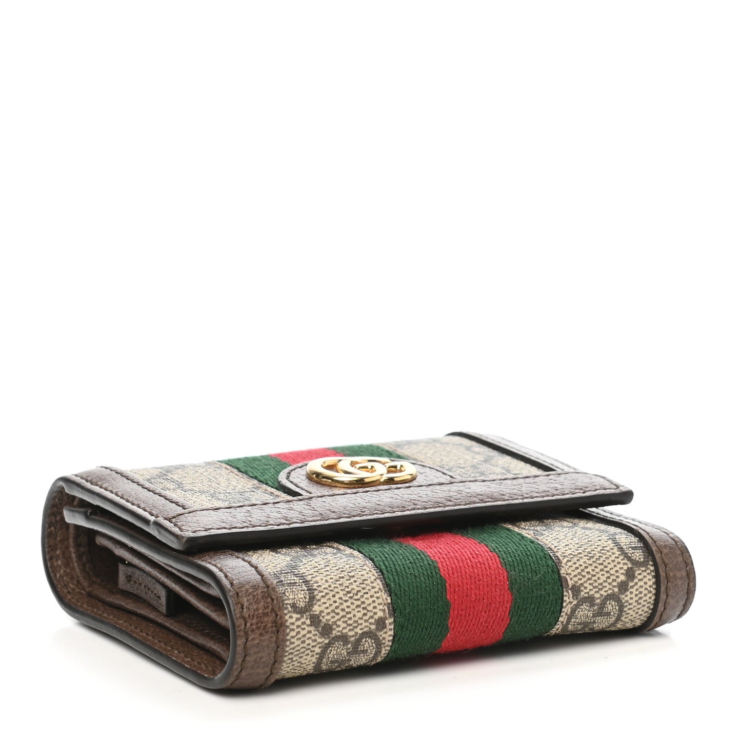 GG Supreme Monogram Web Ophidia French Flap Wallet Beige New Acero