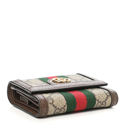 Gucci GG Supreme Monogram Web Ophidia French Flap Wallet Beige New Acero 4 of 7