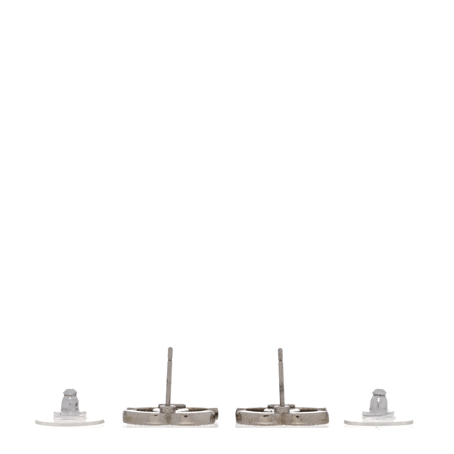 Chanel Crystal CC Earrings Silver 3 of 5