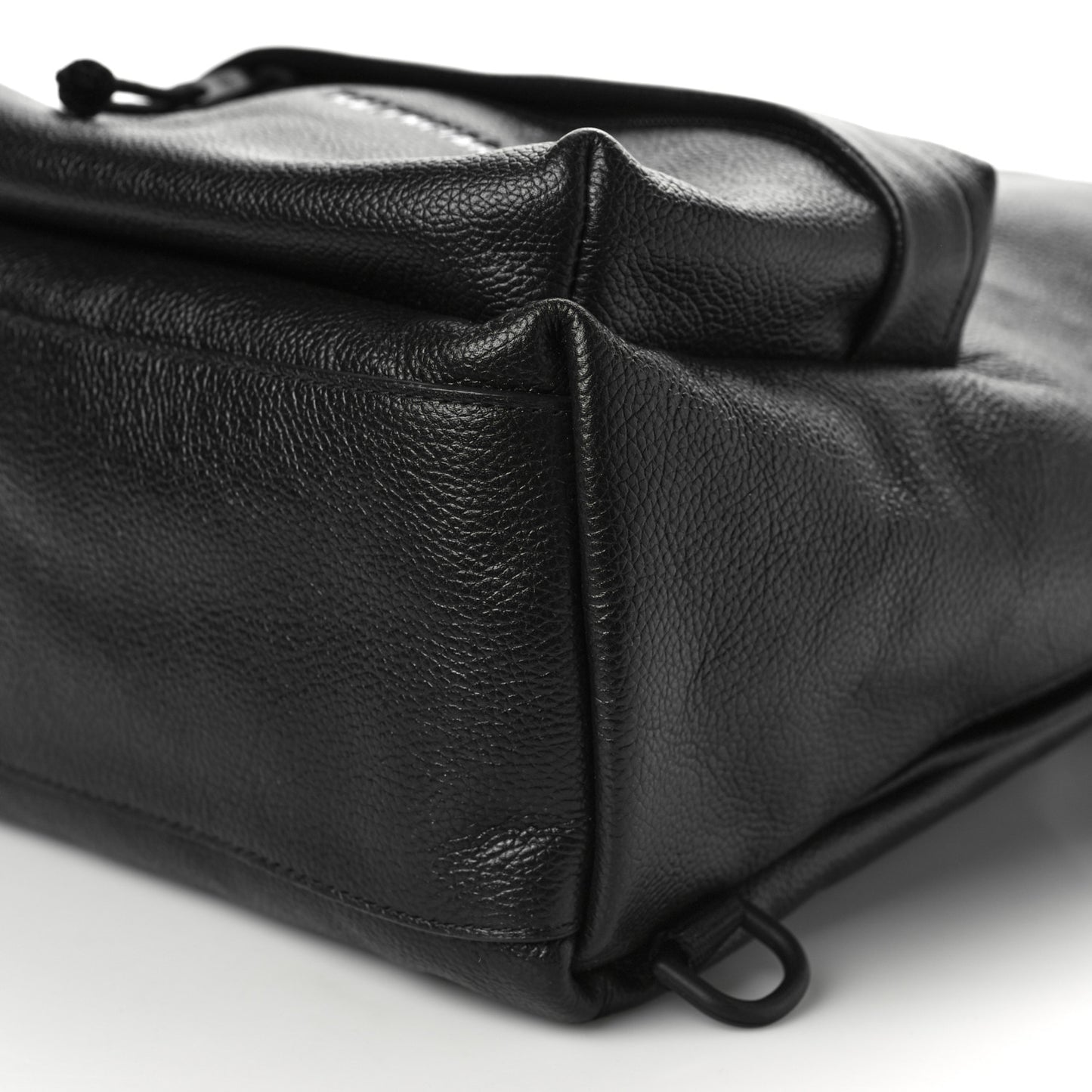 Grained Calfskin Small Explorer Backpack Black