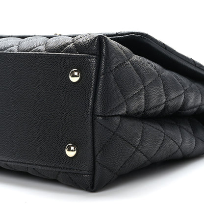 Chanel Caviar Quilted Small Coco Handle Flap Black 9 of 10