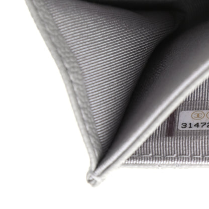 Chanel Caviar Quilted Flap Card Holder Wallet Grey 8 of 9