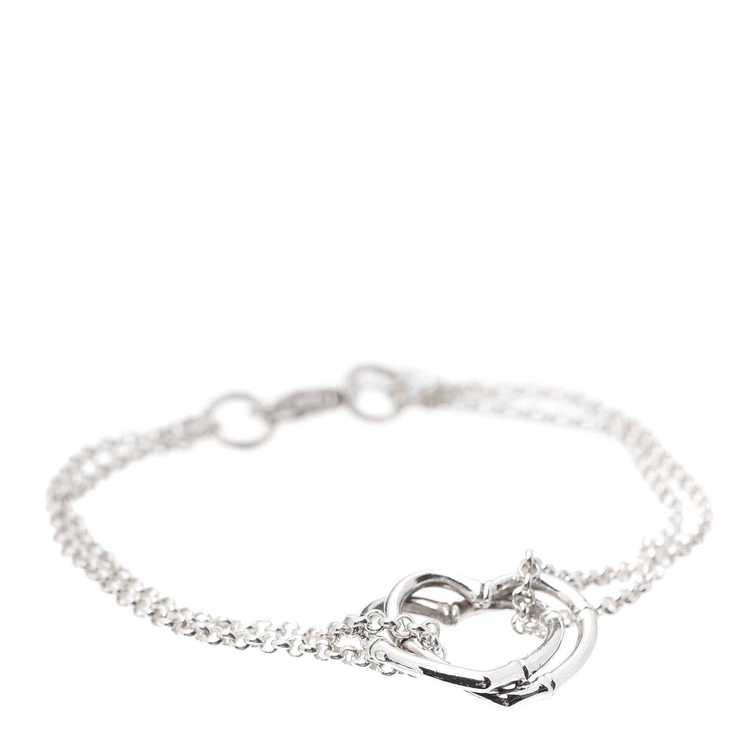 John Hardy Sterling Silver Bamboo Interlocking Hearts Bracelet 1 of 6