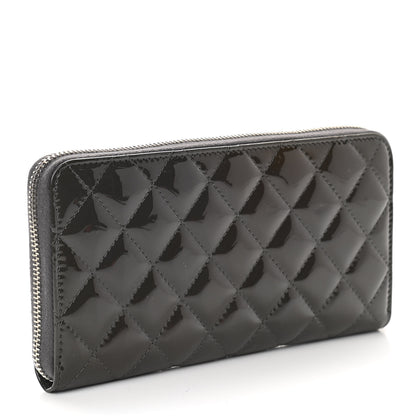 Chanel Patent Calfskin Zip Around Wallet Dark Grey 3 of 11