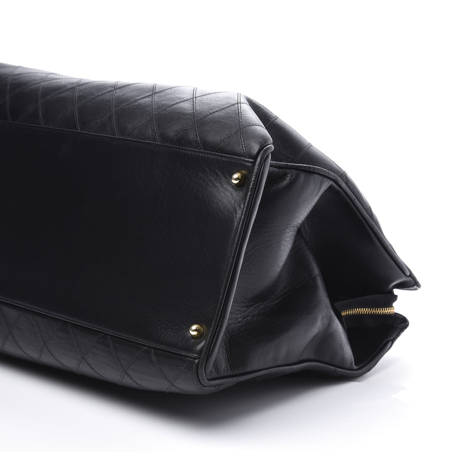 Calfskin Stitched XL Weekender Black