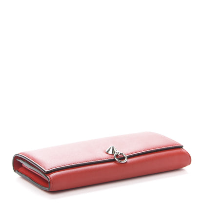 Fendi Vitello Liberty Century Lucido By The Way Continental Wallet Rosso 4 of 14