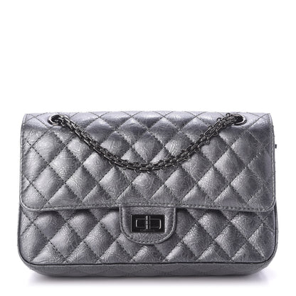 Chanel Metallic Aged Calfskin Quilted 2.55 Reissue 225 Flap Charcoal 1 of 9