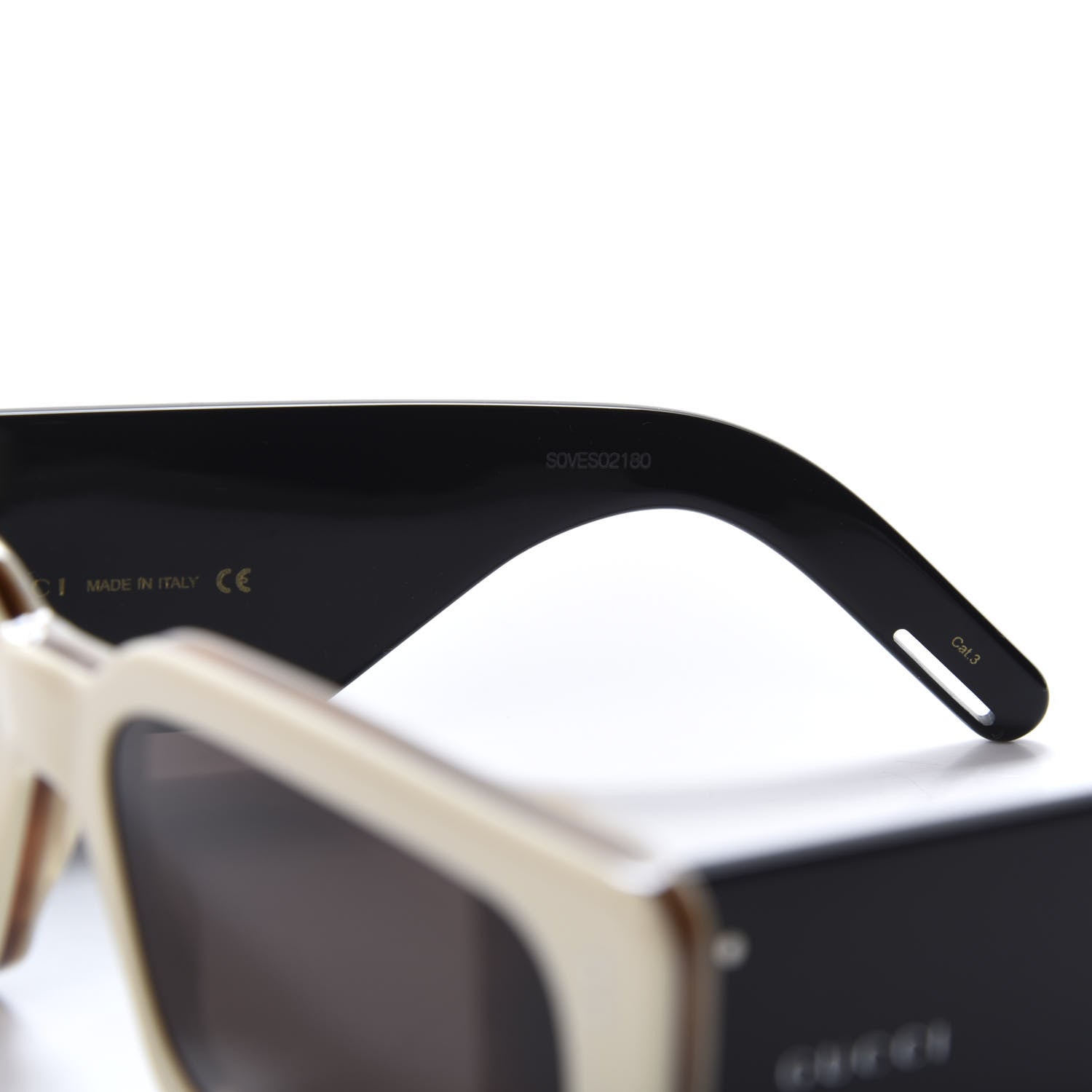 Gucci Acetate Rectangular Flap GG0543S Sunglasses White Black 7 of 9