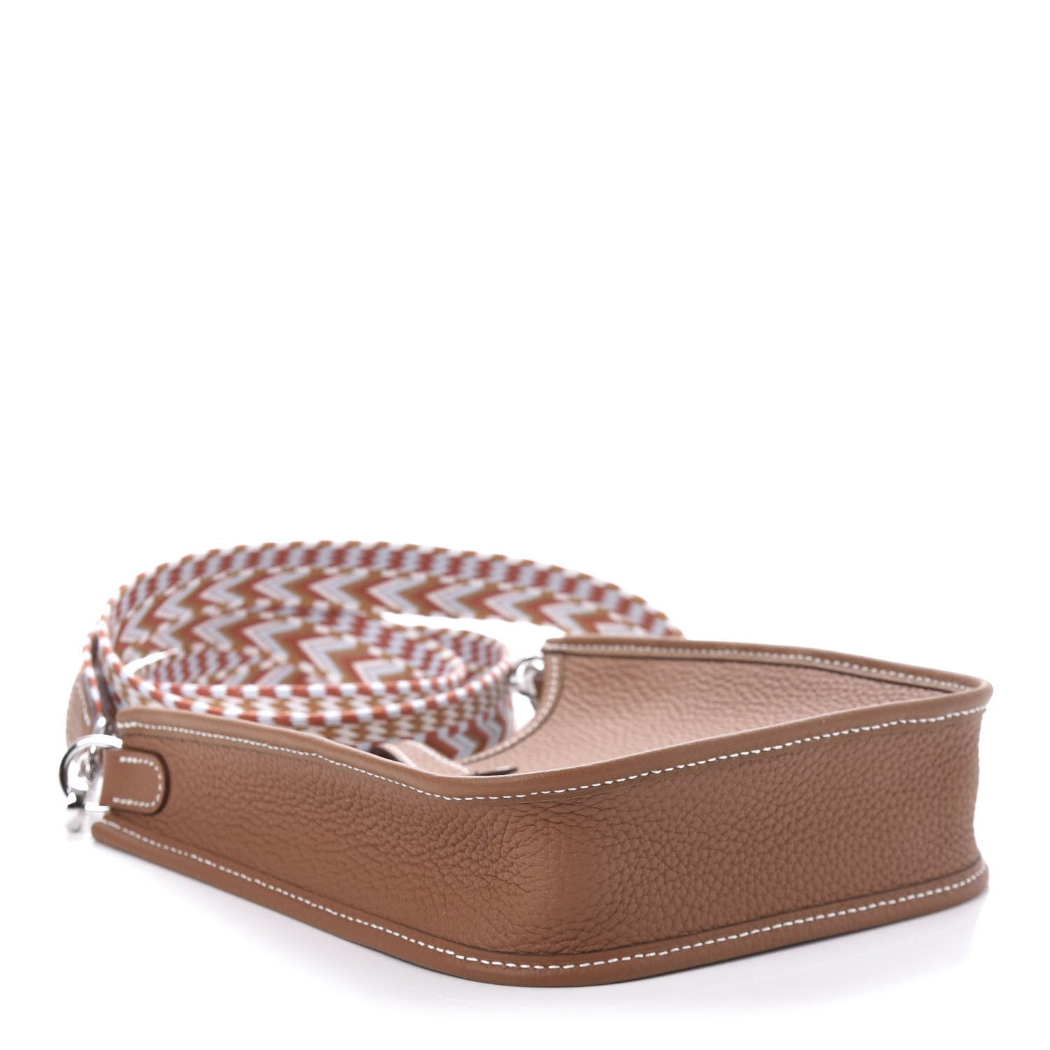 Hermes Taurillon Clemence Allegro Evelyne TPM Gold Cornaline White 4 of 10