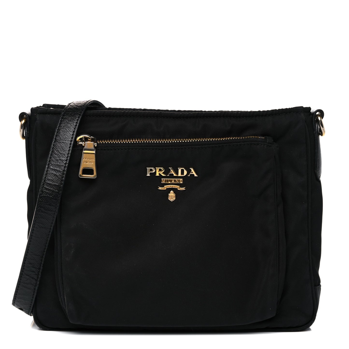 Nylon Saffiano Crossbody Bag Black