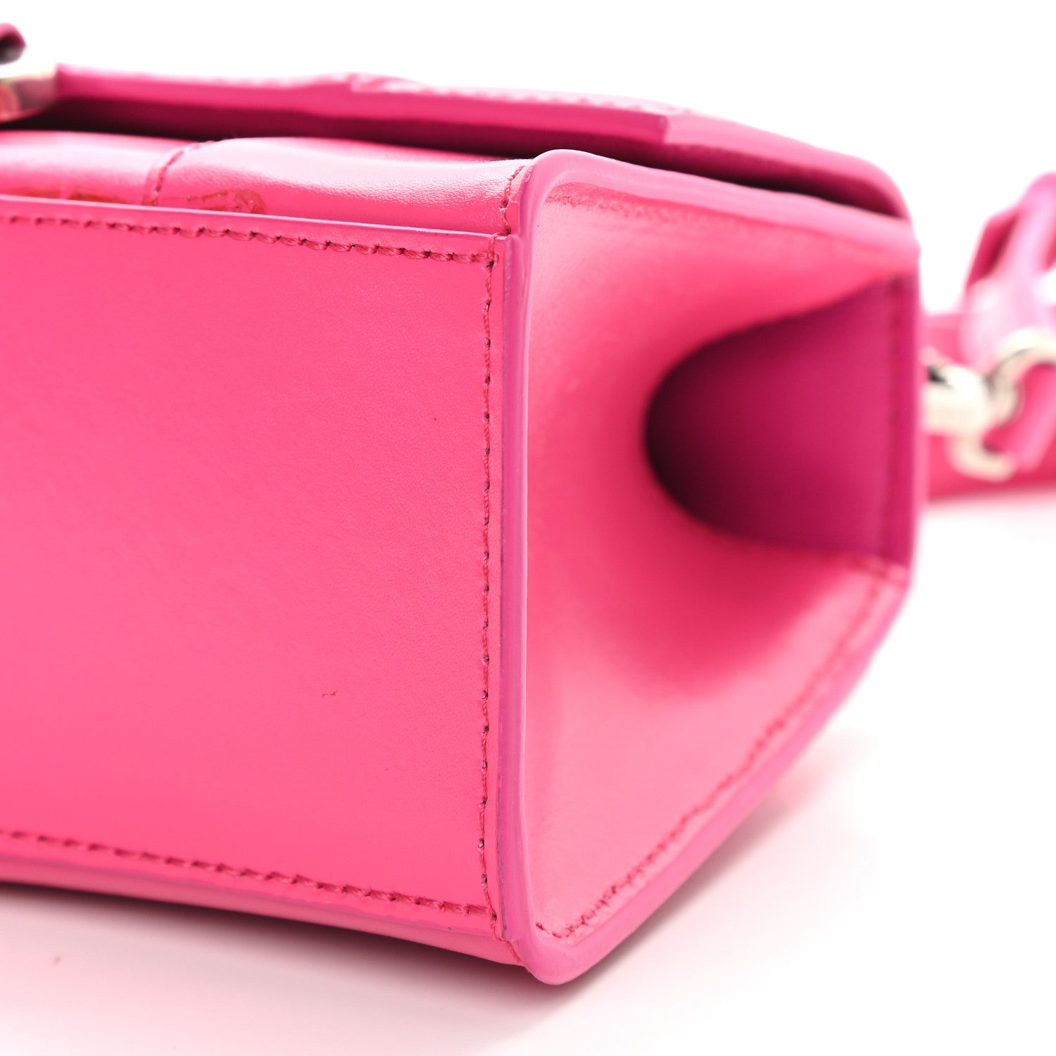 Balenciaga Shiny Box Calfskin Hourglass Top Handle Bag XS Acid Fuchsia 7 of 10