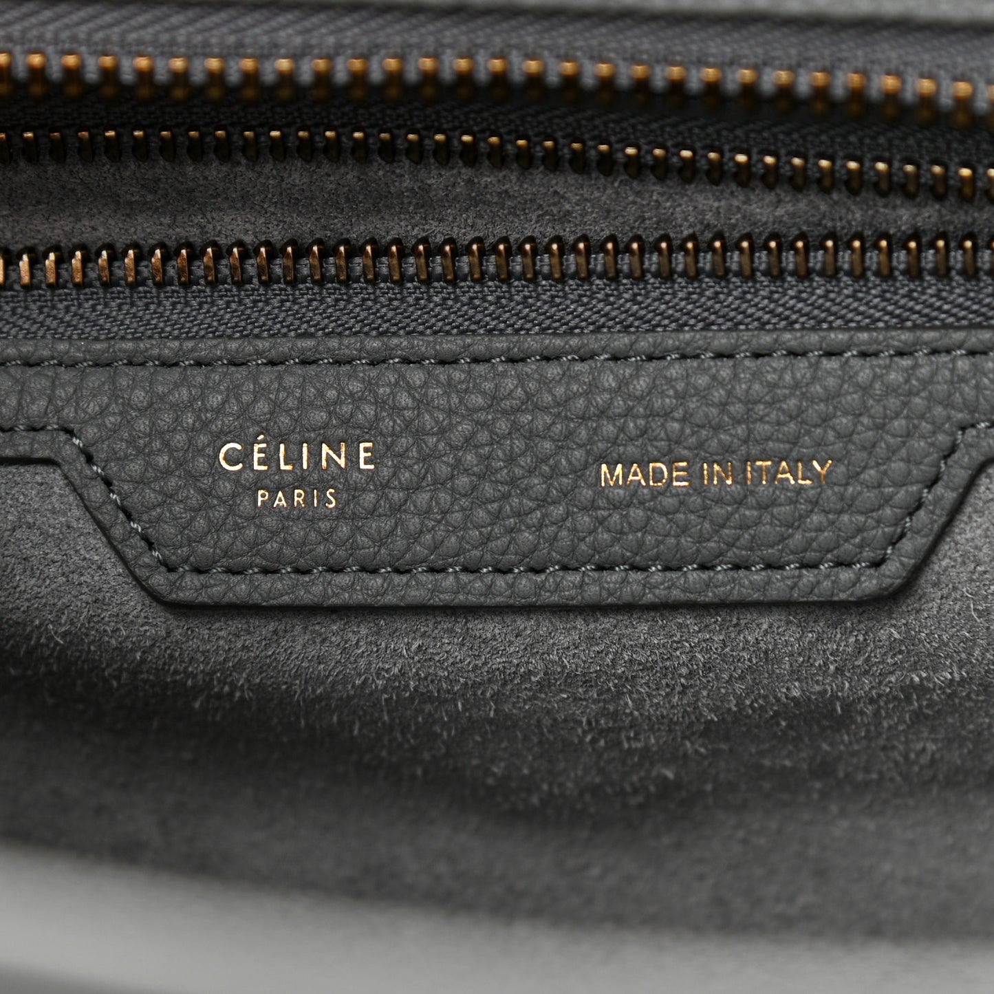 Drummed Calfskin Micro Luggage Kohl