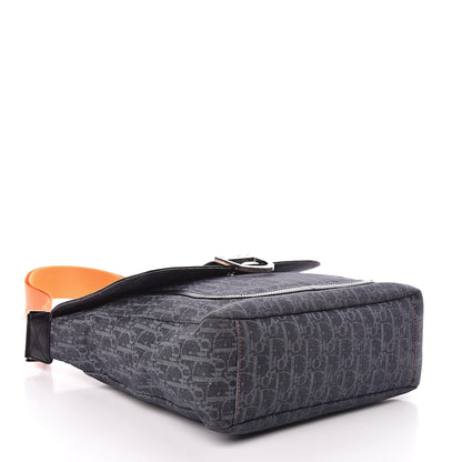 Christian Dior Denim Monogram Flight Messenger Bag Blue 4 of 9