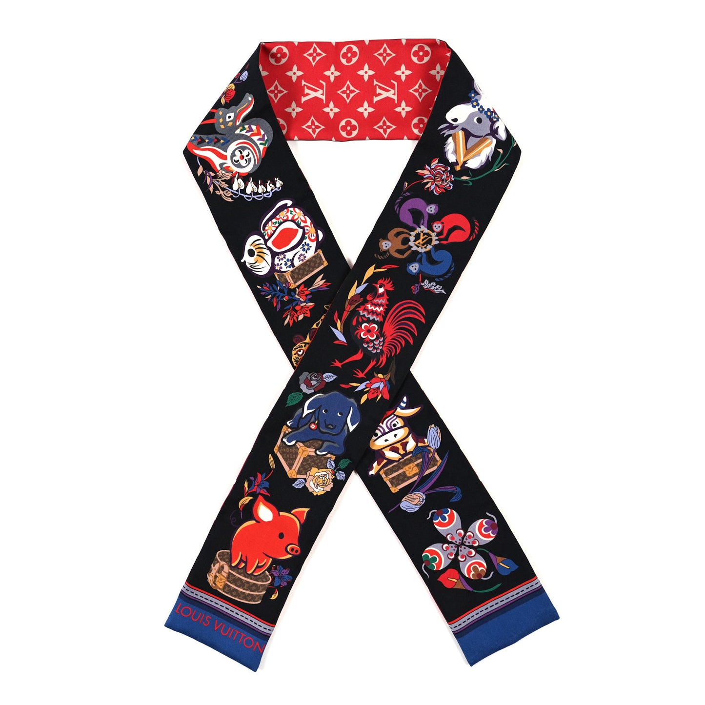 Silk Monogram Superstition Bandeau Black