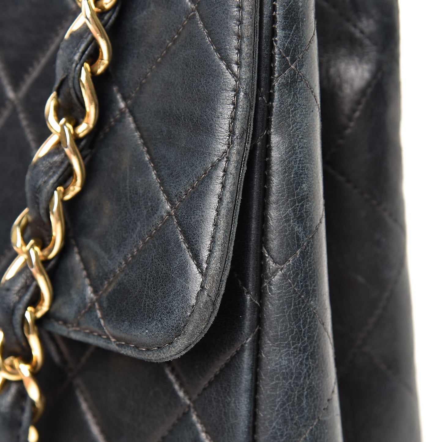 Lambskin Quilted XL Jumbo Single Flap Black