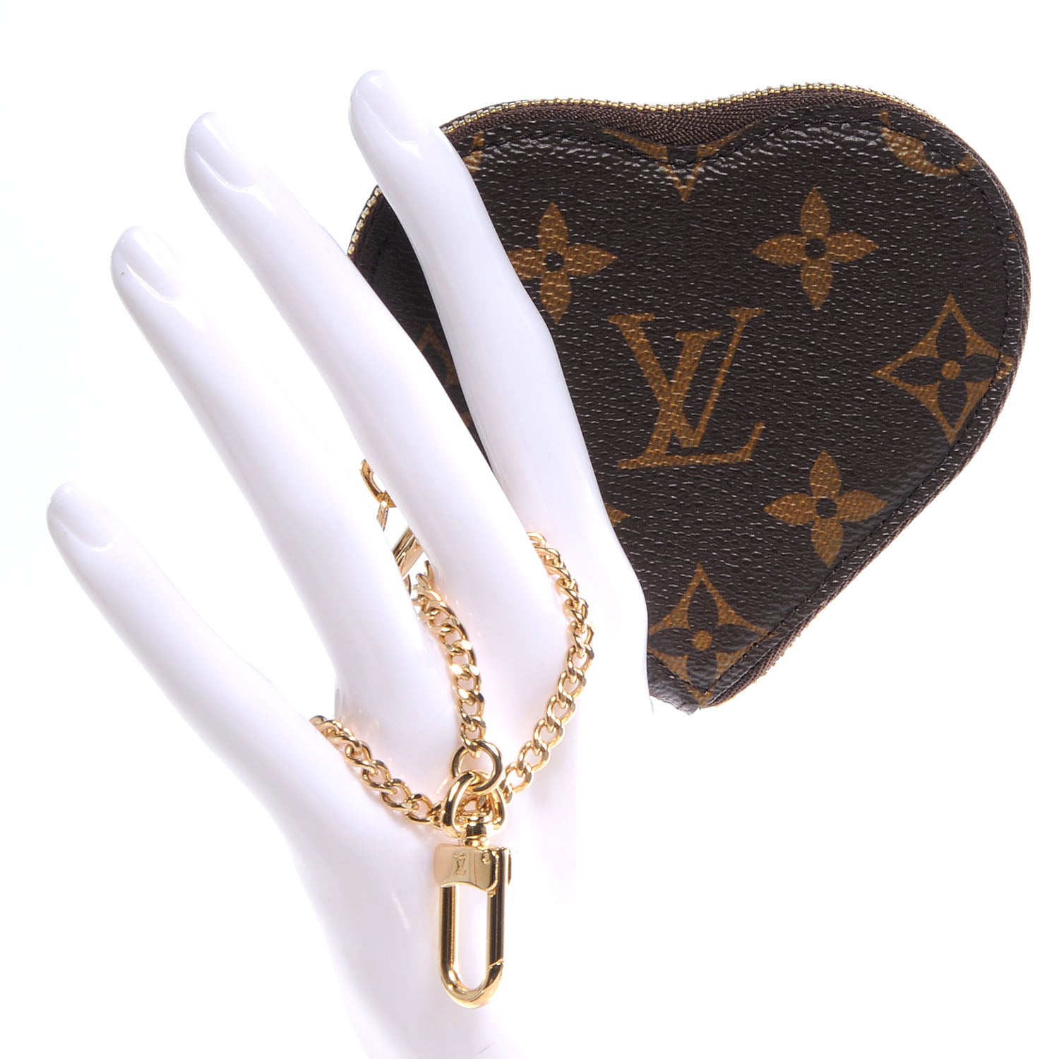 Louis Vuitton Monogram Leopard Coeur Heart Coin Purse Blanc Corail 2 of 8