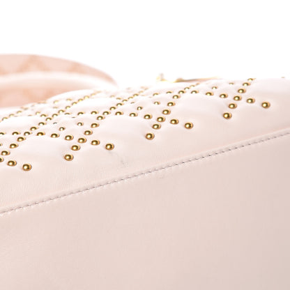 Christian Dior Calfskin Cannage Studded Medium Supple Lady Dior Light Pink 8 of 10