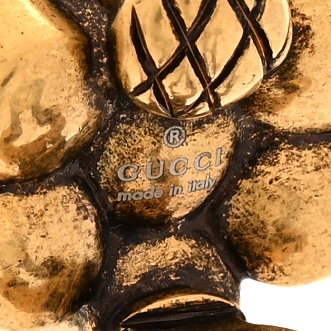 Gucci Metal Crystal Double G Clip On Earrings Aged Gold 4 of 5