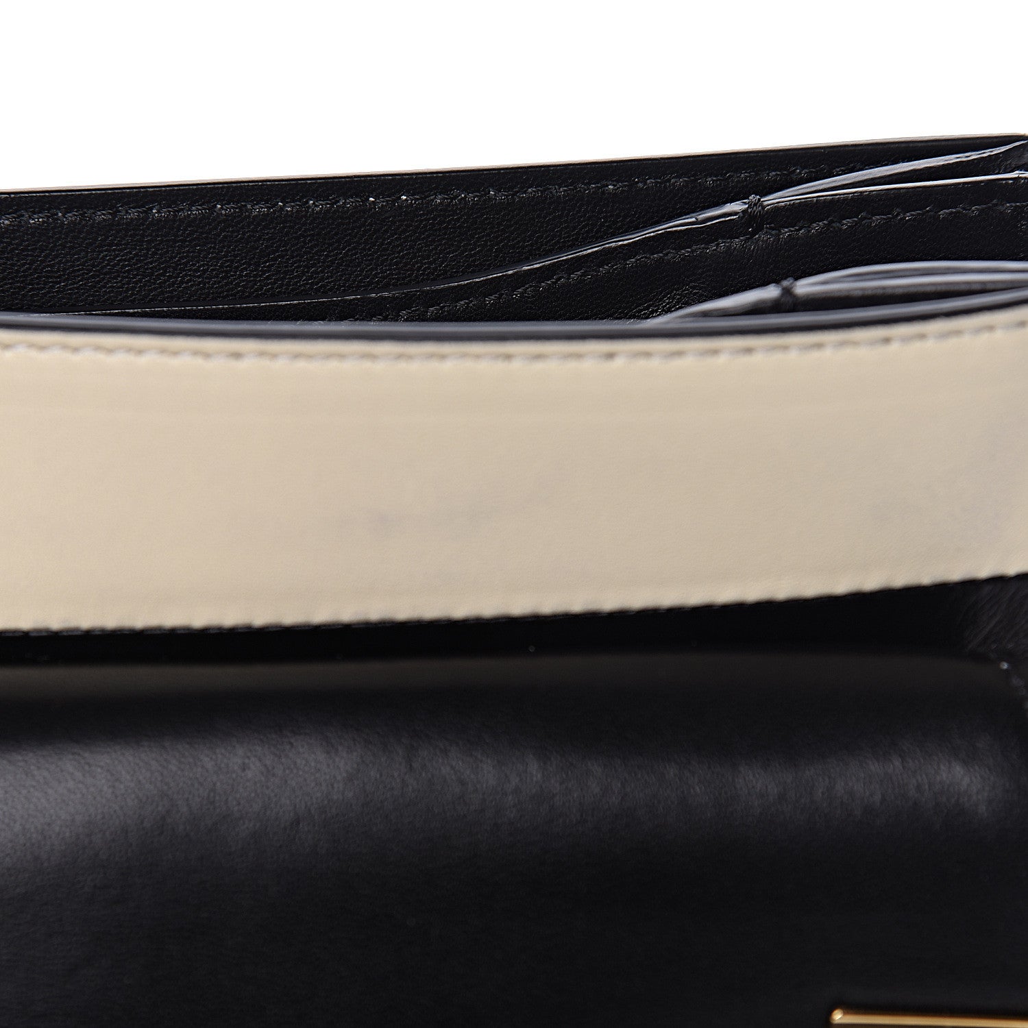 Valentino Garavani Nappa Striped B-Rockstud Flap Black Light Ivory 17 of 21