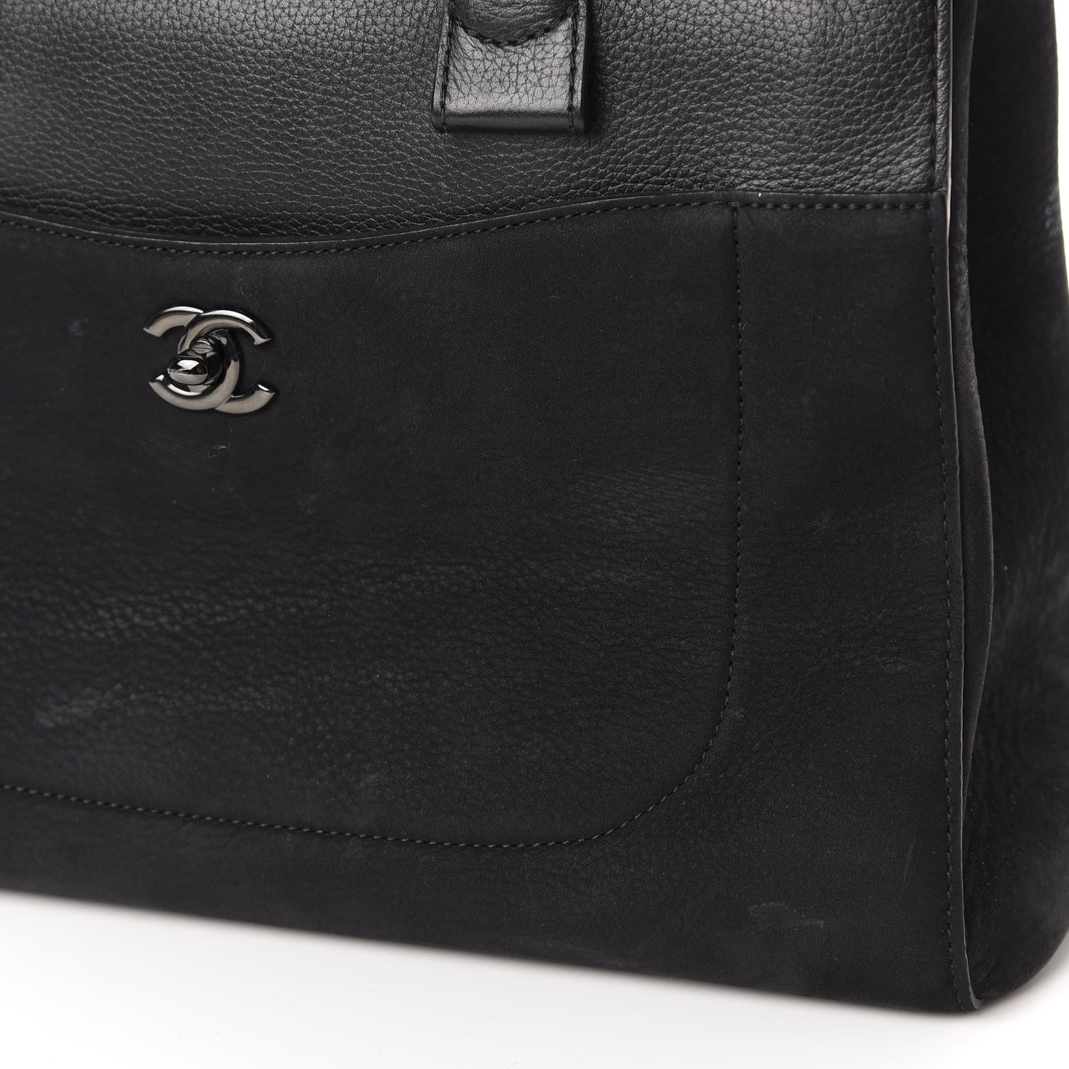 Chanel Grained Calfskin Suede Small Neo Executive Shopper Tote Black 9 of 17