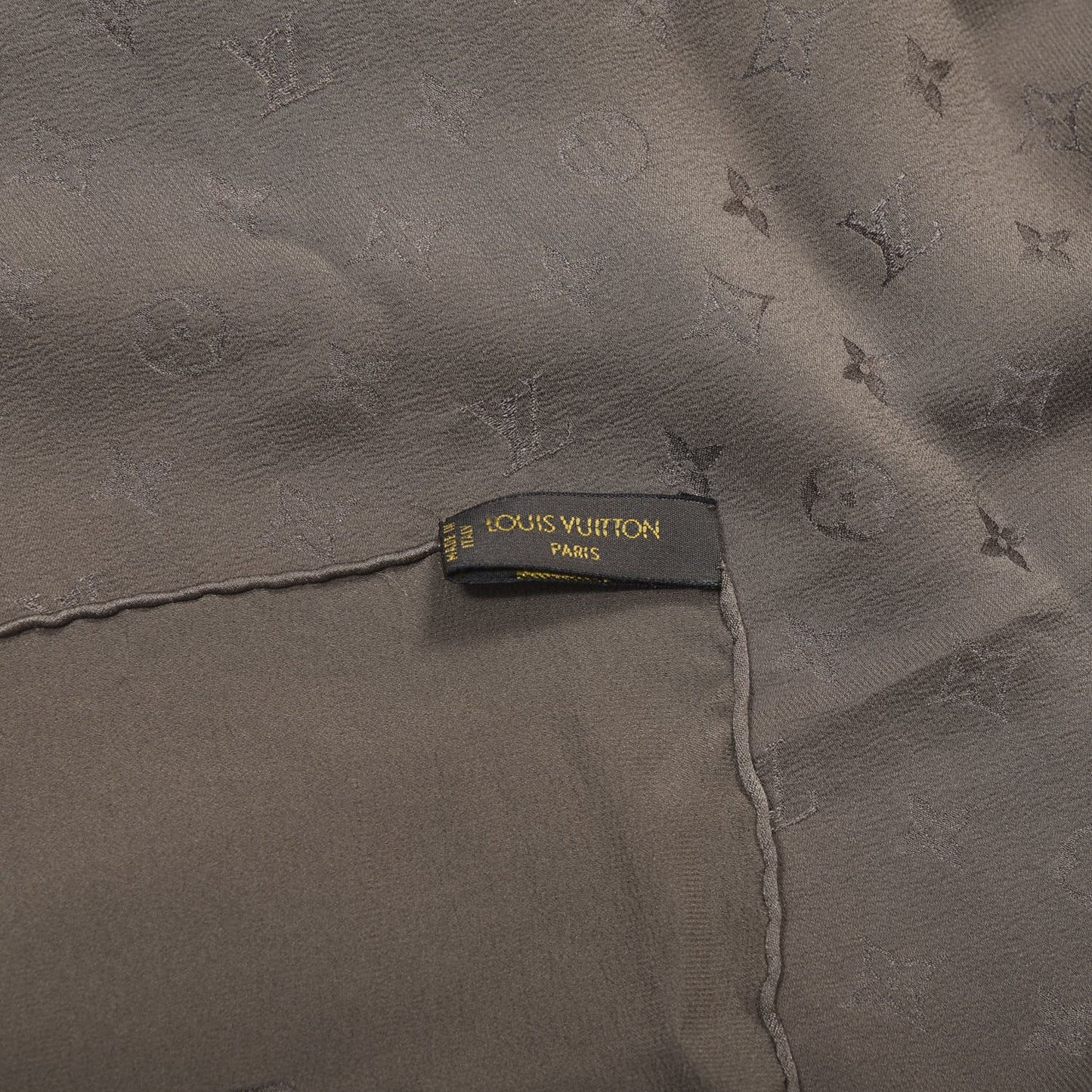 Silk Monogram Monaco Square Scarf Brown