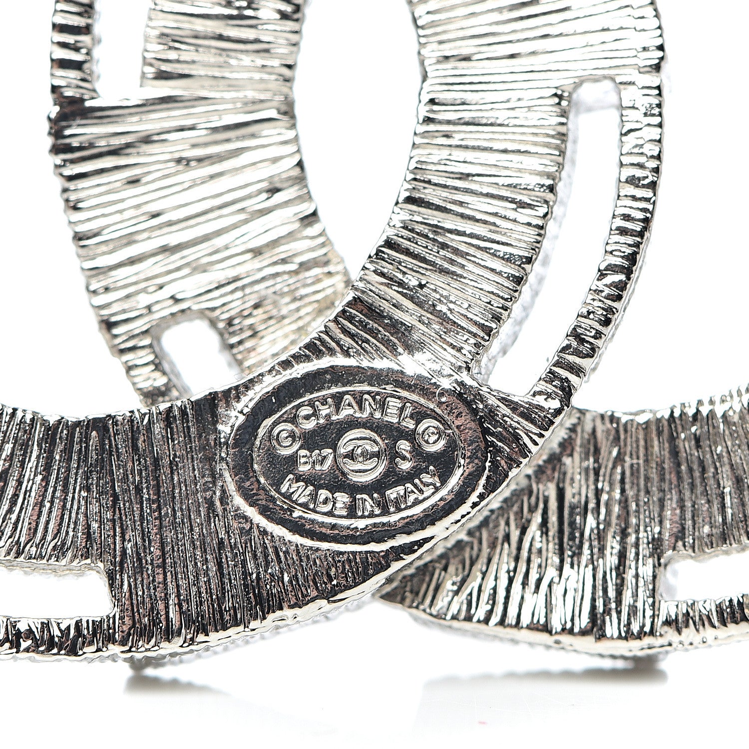 Chanel Crystal Baguette CC Brooch Pink Silver 3 of 3