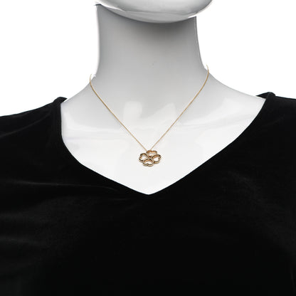 Tiffany 18K Yellow Gold Loving Heart Clover Pendant Necklace 2 of 7
