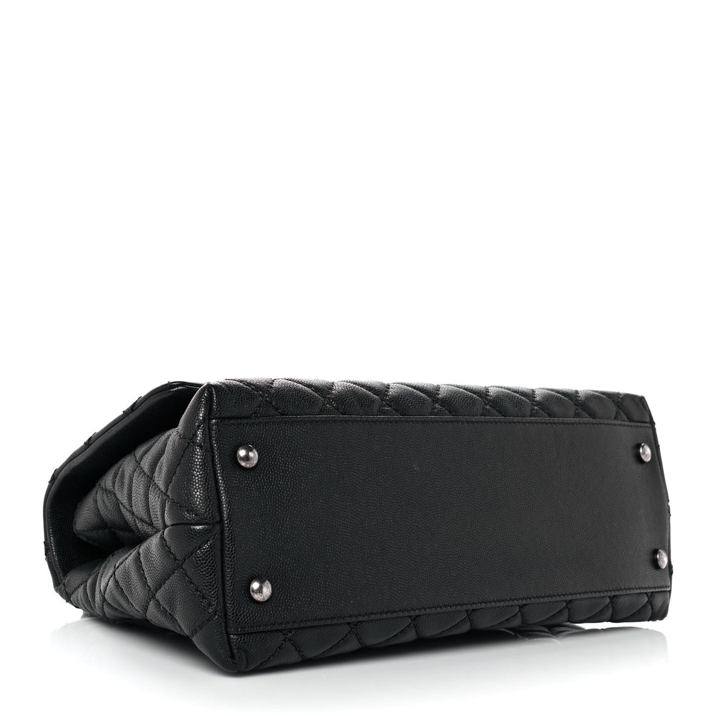 Caviar Quilted Small Coco Handle Flap Black