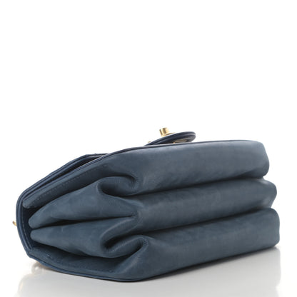 Chanel Glazed Calfskin Quilted Mini Straight Lined Flap Blue 3 of 5