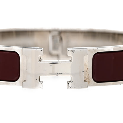 Hermes Enamel Narrow Clic Clac H Bracelet PM Burgundy 5 of 8