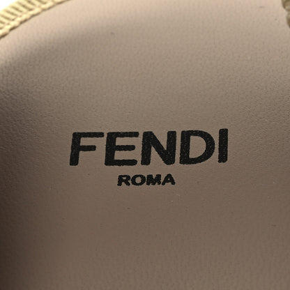 Fendi Canvas FF Embroidered Roma Ankle Wrap Wedge Espadrilles 40 Natural 9 of 12