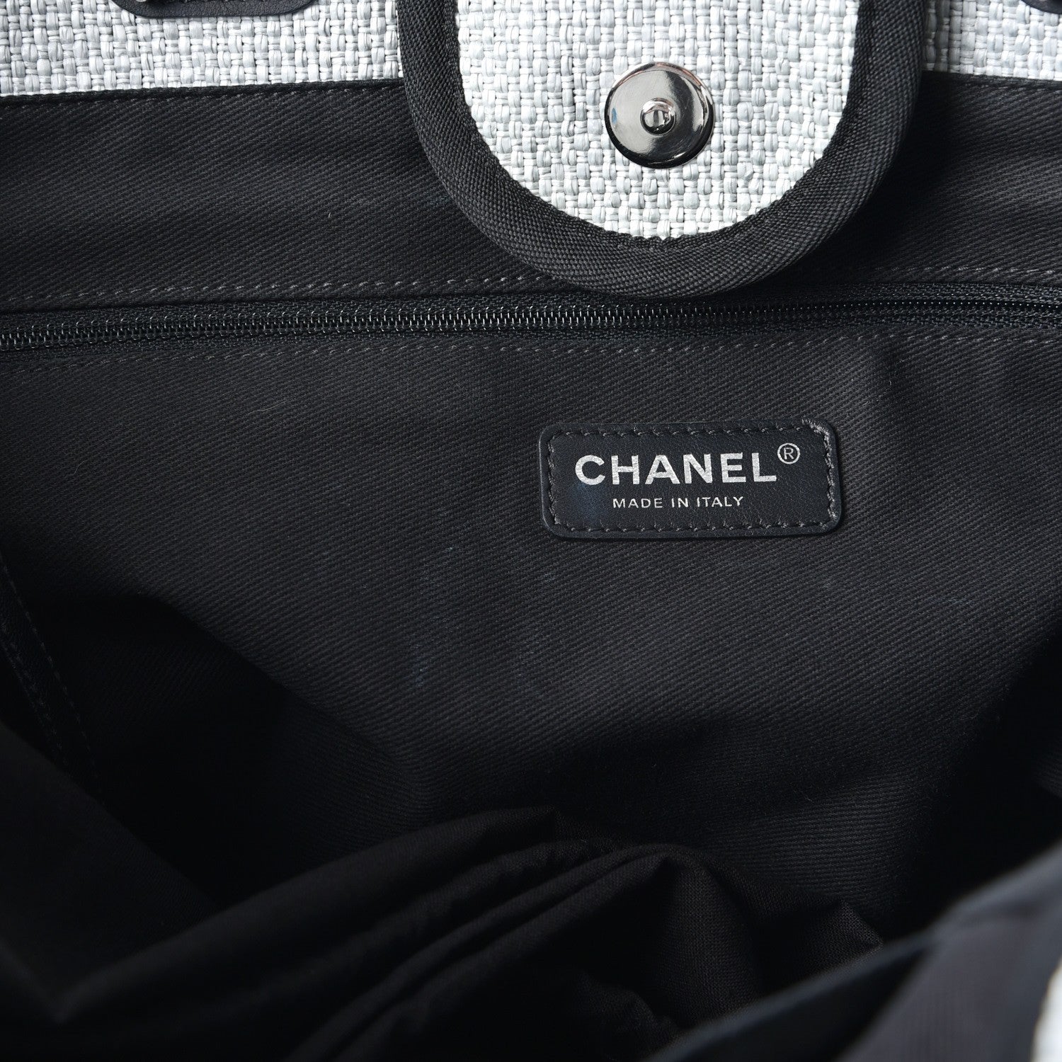 Chanel Woven Straw Raffia Deauville Large Tote Grey 8 of 9