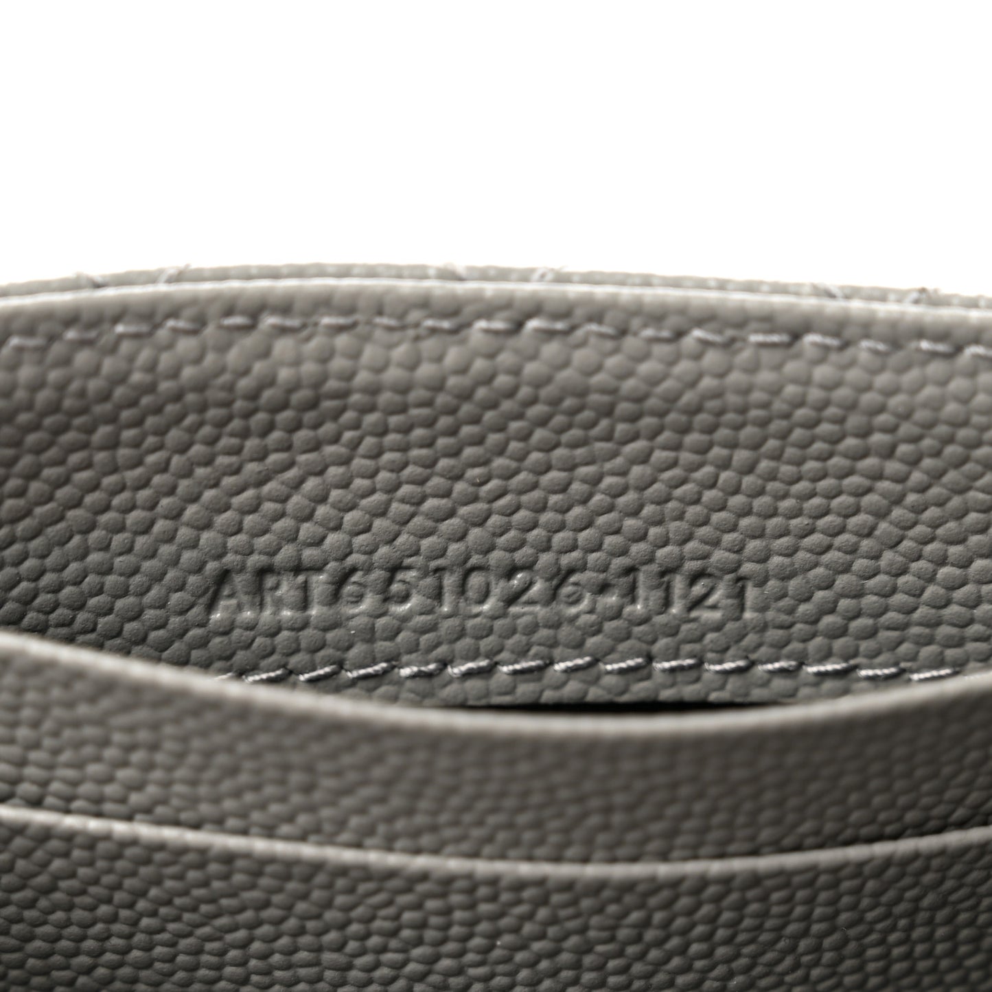 Grain De Poudre Textured Mixed Matelasse Triquilt Small Monogram Envelope Wallet Stone Grey