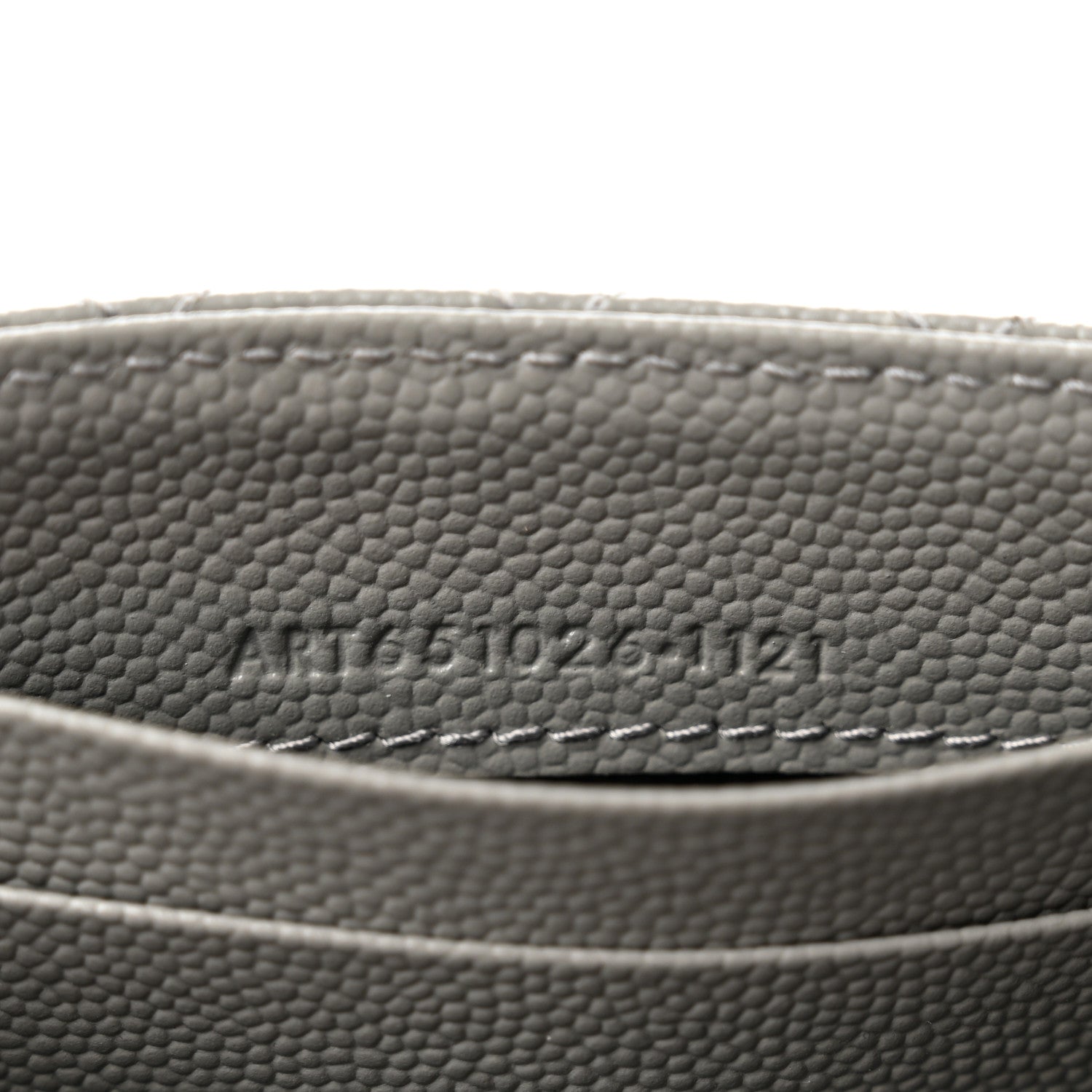 Saint Laurent Grain De Poudre Textured Mixed Matelasse Triquilt Small Monogram Envelope Wallet Stone Grey 7 of 7