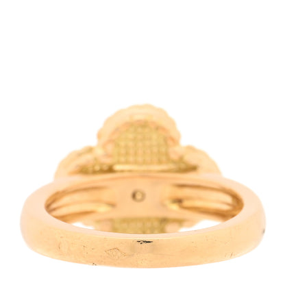 Van Cleef & Arpels 18K Yellow Gold Diamond Vintage Alhambra Ring 50 5.5 3 of 4