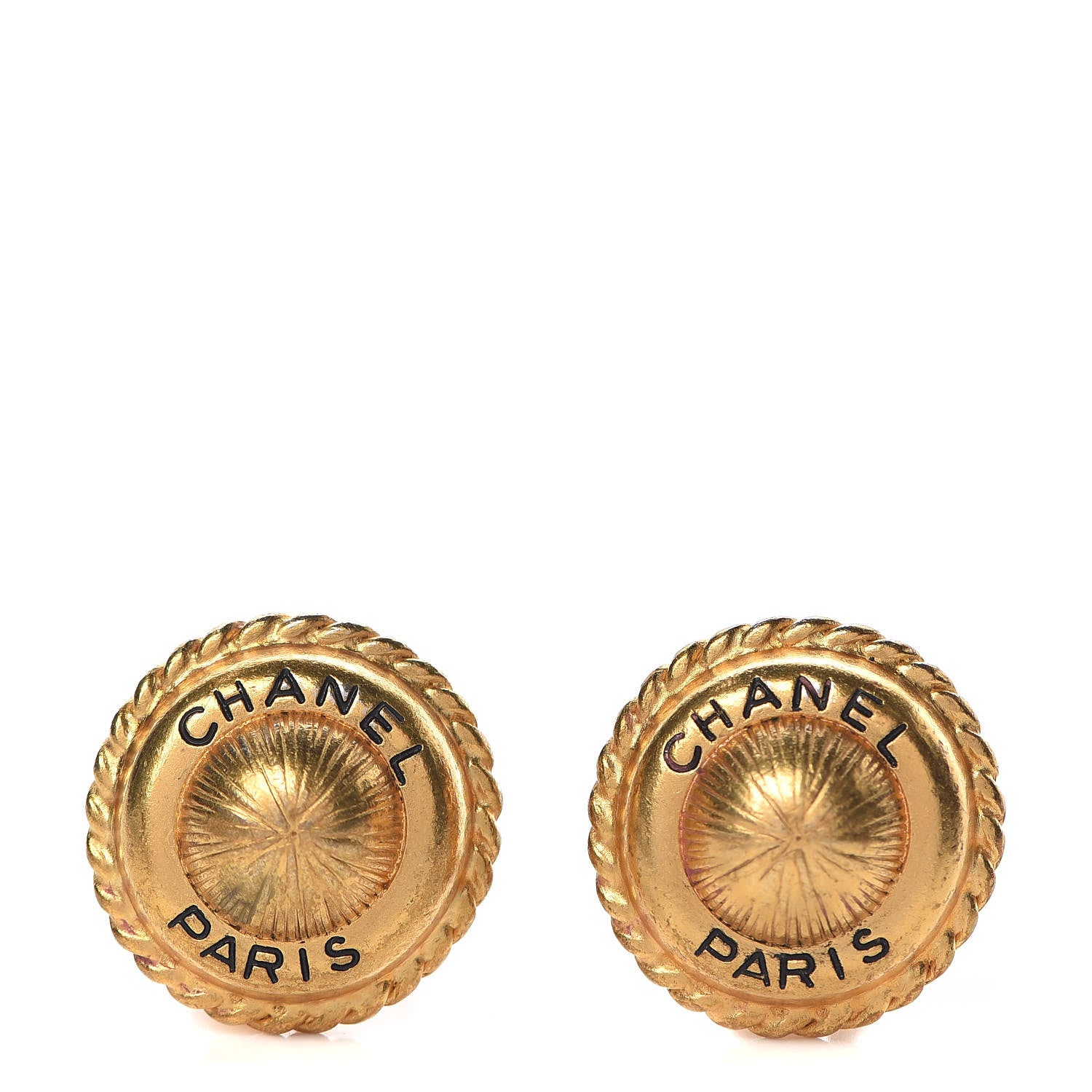 Chanel Button Clip On Earrings Gold 1 of 5