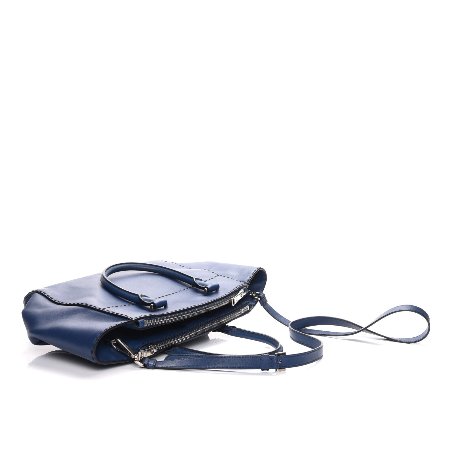 Prada City Calf Small Hand Stitched Galleria Double Zip Tote Bleuette 15 of 15