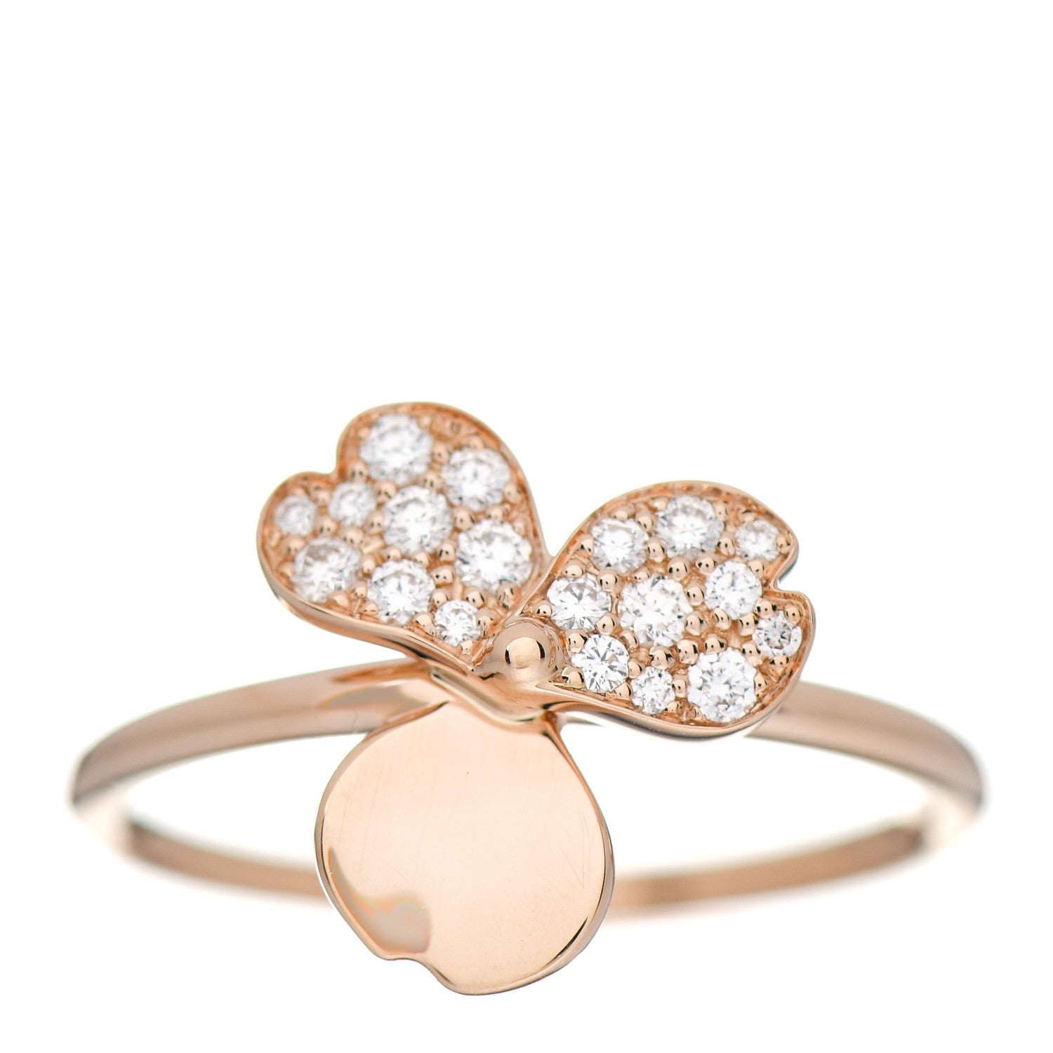 Tiffany 18K Rose Gold Diamond Paper Flowers Ring 54 7 1 of 5