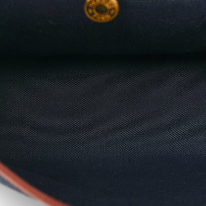 Hermes Toile Militaire Vache Hunter Herbag Zip Retourne 31 PM Rouge Sellier Bleu Marine 6 of 10