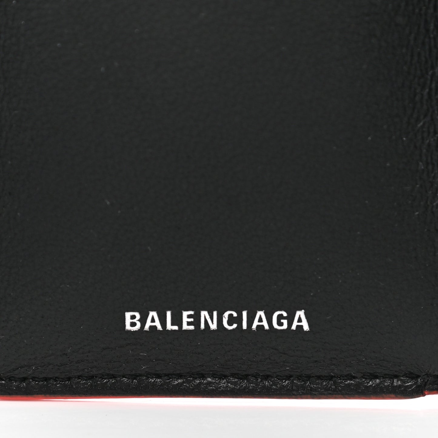 Smooth Calfskin Logo Mini Everyday Wallet Vivid Red Black