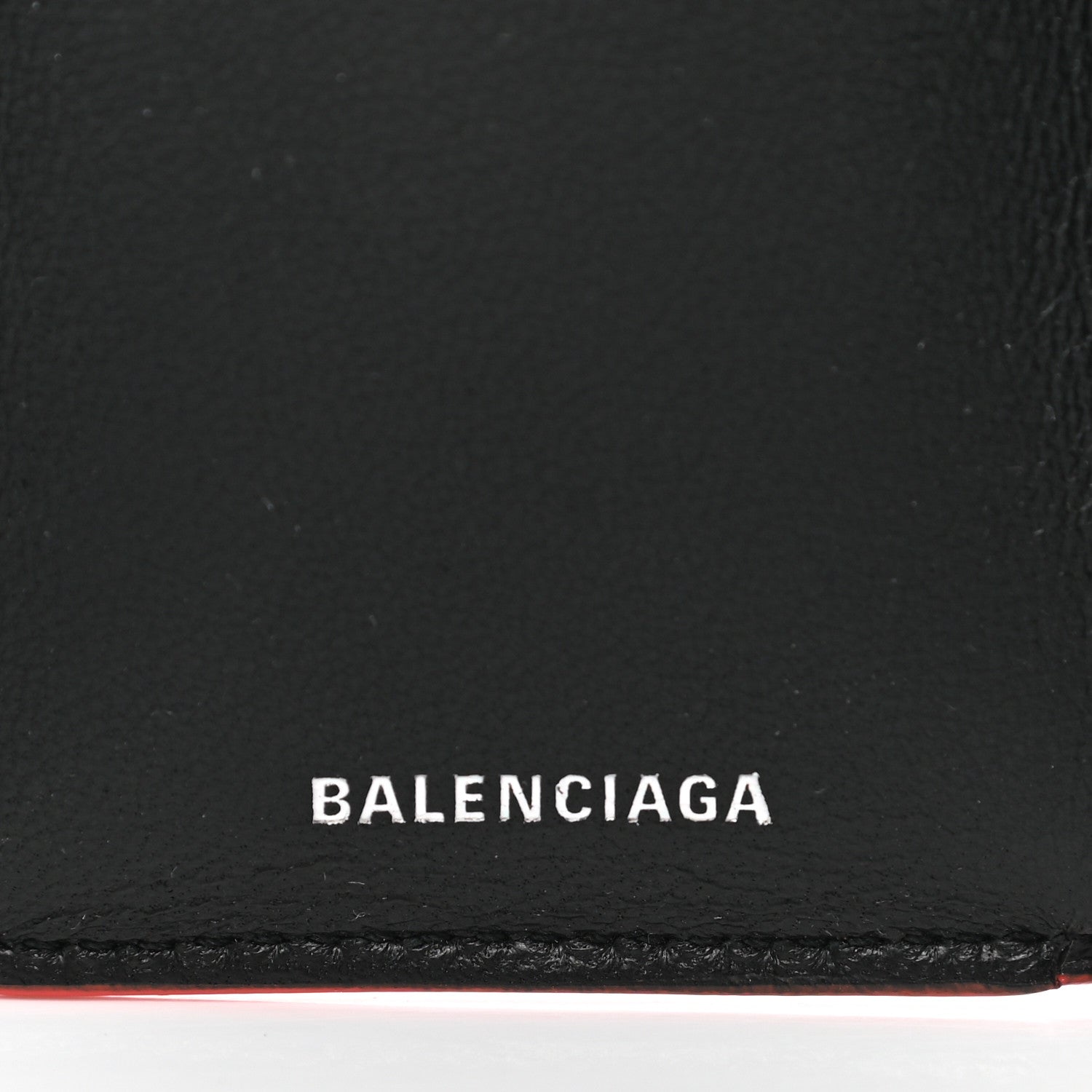Balenciaga Smooth Calfskin Logo Mini Everyday Wallet Vivid Red Black 6 of 8