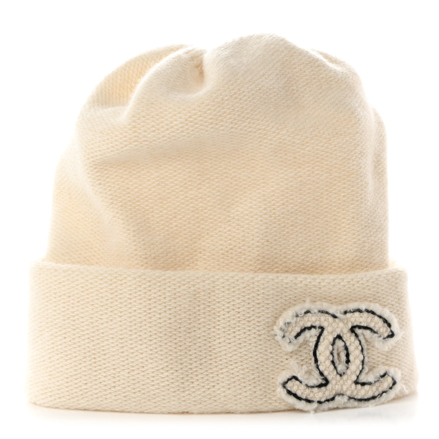 Chanel Cashmere CC Beanie Hat White 1 of 6