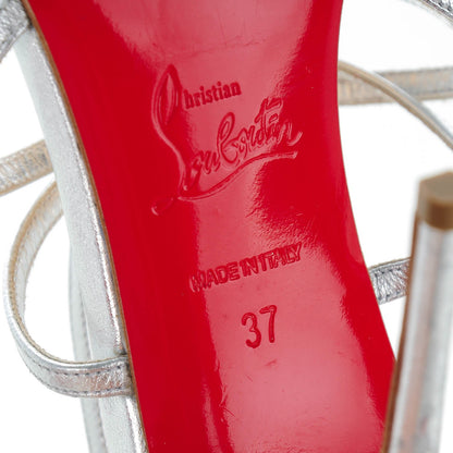 Christian Louboutin Metallic Kidskin Youpiyou 100 Sandals 37 Silver 6 of 7