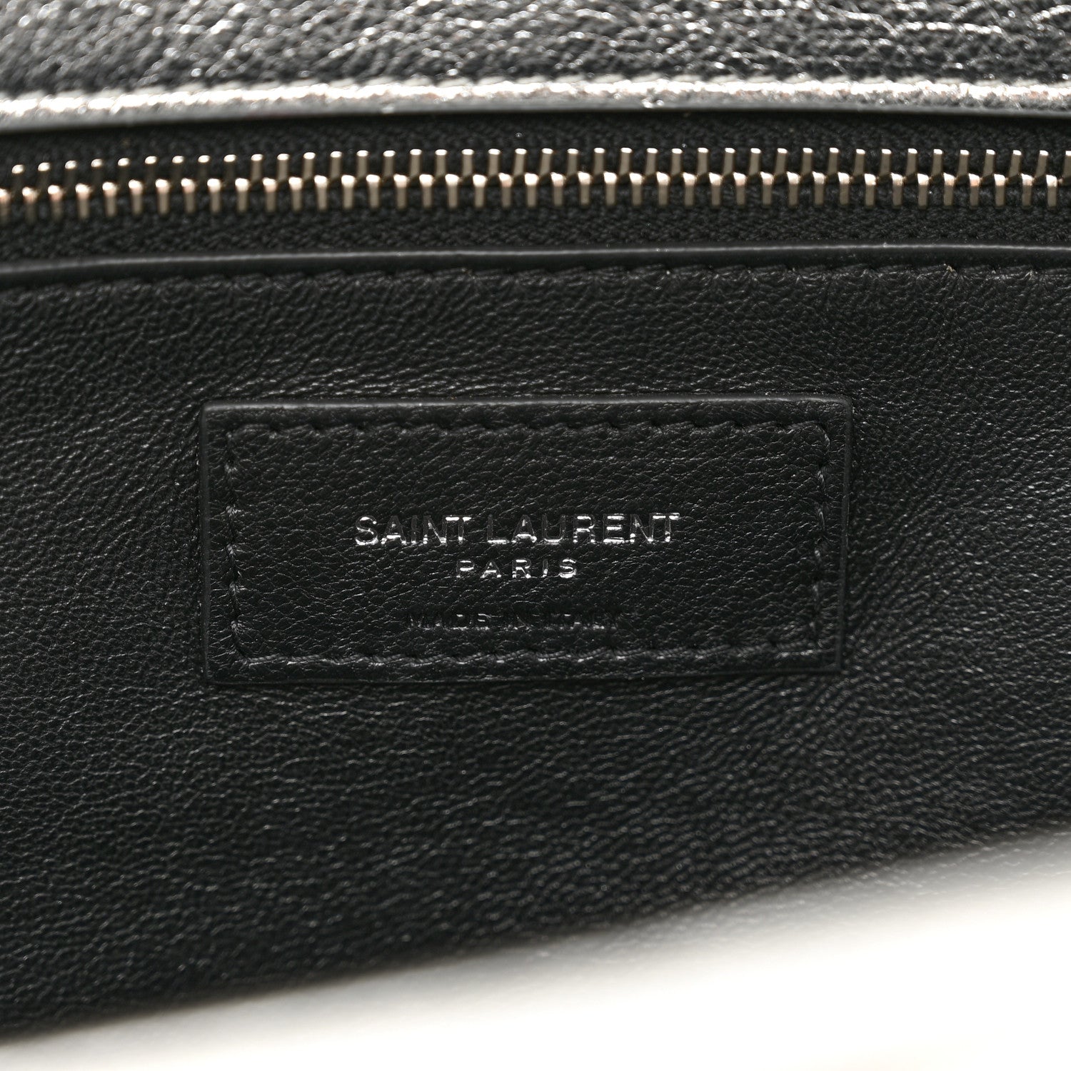 Saint Laurent Metallic Lambskin Quilted Sade Puffer Envelope Clutch Argento 6 of 6