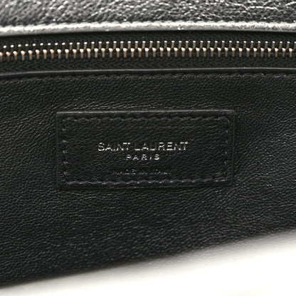 Saint Laurent Metallic Lambskin Quilted Sade Puffer Envelope Clutch Argento 6 of 6